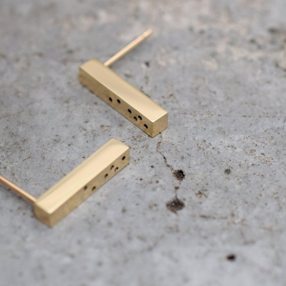 FLORA Bar Earrings 9ct Solid Gold | The Collaborative Store