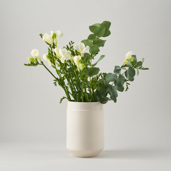 Tall Matt Greige Ceramic Vase | The Collaborative Store