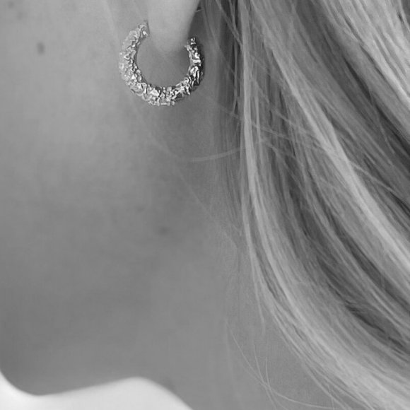 Crushed Hoops in Silver | The Collaborative Store