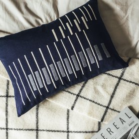 Parallel Cushion in Navy | The Collaborative Store