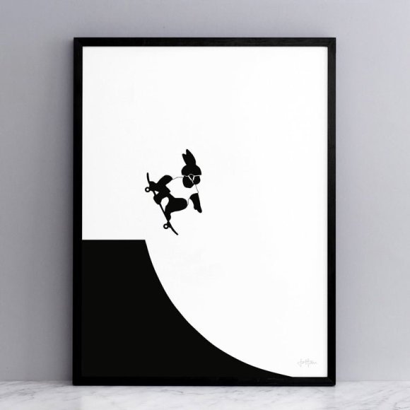 Skateboarding Rabbit Print | The Collaborative Store