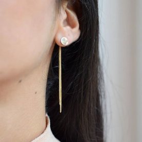 AMA Disc Solid Gold Chain Earrings | The Collaborative Store