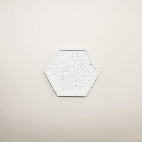 Hexagonal Granite Trinket Tray in White | The Collaborative Store