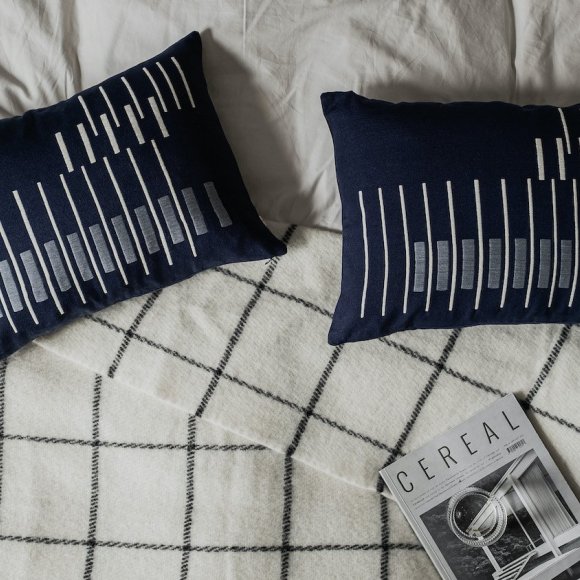 Parallel Cushion in Navy | The Collaborative Store