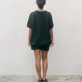Oversized Short Sleeve Sweatshirt in Black | The Collaborative Store