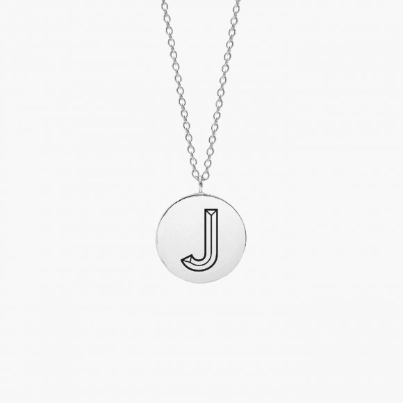 Facett Initial J Pendant - Silver | The Collaborative Store
