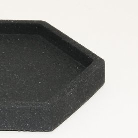 Hexagonal Granite Trinket Tray in Black | The Collaborative Store