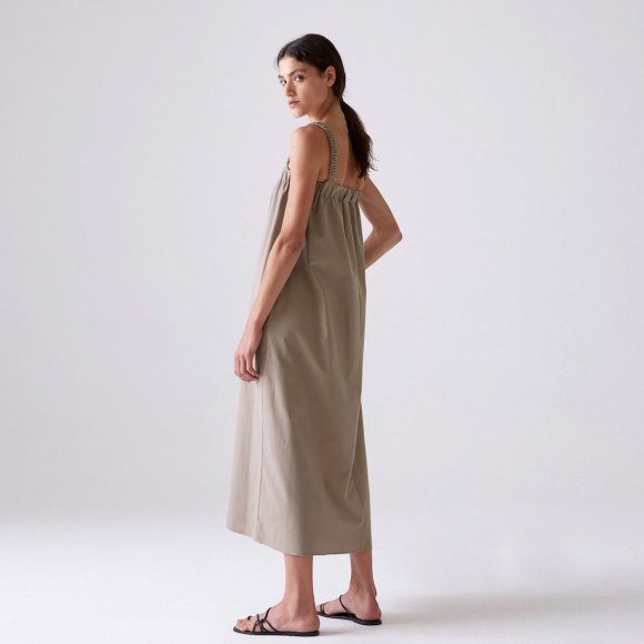 Fina Dress in Taupe Organic Cotton | The Collaborative Store