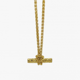 Knotted T Bar Necklace in Gold | The Collaborative Store