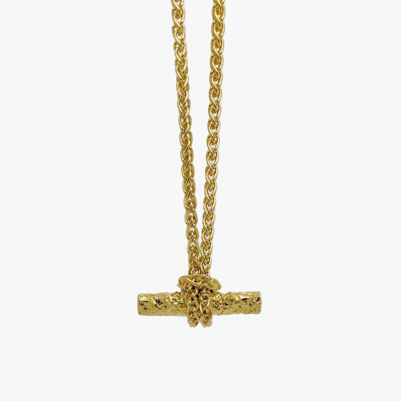 Knotted T Bar Necklace in Gold | The Collaborative Store
