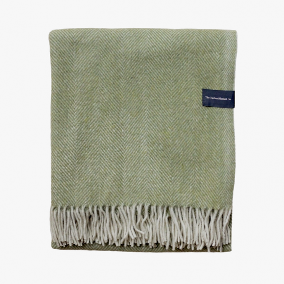 Recycled Wool Throw in Olive Green | The Collaborative Store