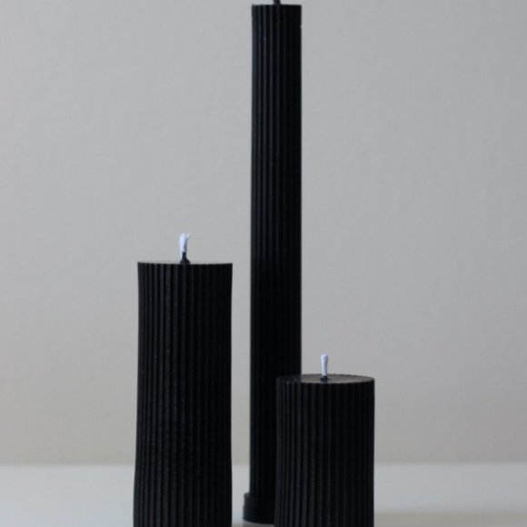 Cylinders Candle Set in Black | The Collaborative Store