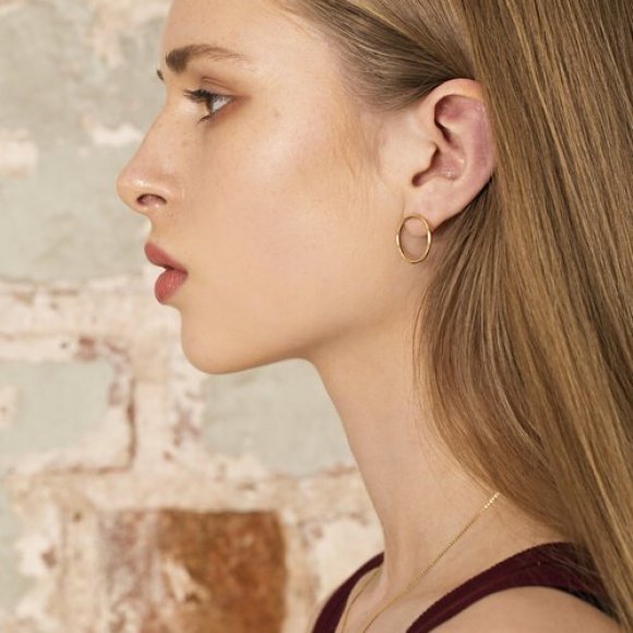 SORA Full Moon Solid Gold Earrings  | The Collaborative Store