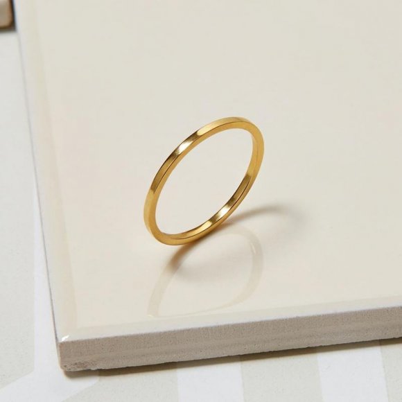 Skinny Square Gold Stacking Ring | The Collaborative Store