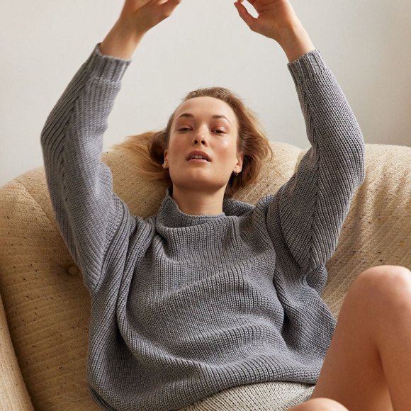 Laumes Oversized Merino Sweater in Grey | The Collaborative Store