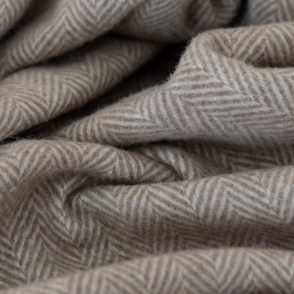 Recycled Wool Throw in Natural Beige | The Collaborative Store