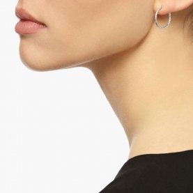 Mini Diamond Hoop Earrings - Silver | The Collaborative Store